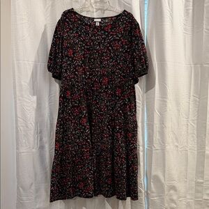 Ava & Viv Black Floral Midi Dress